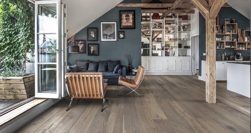 Grey-coloured hardwood flooring in Toronto